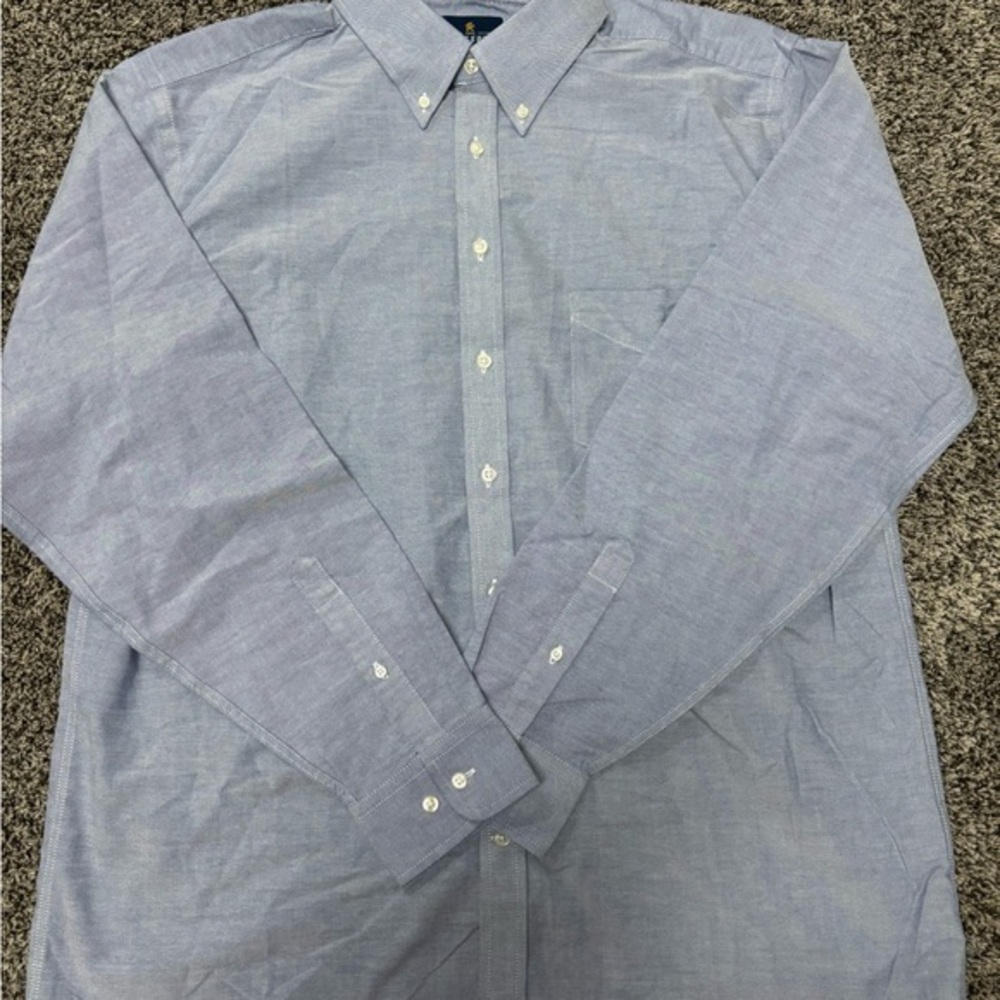 Stafford Blue Casual Button Down Shirt